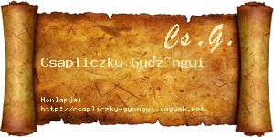 Csapliczky Gyöngyi névjegykártya