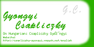 gyongyi csapliczky business card